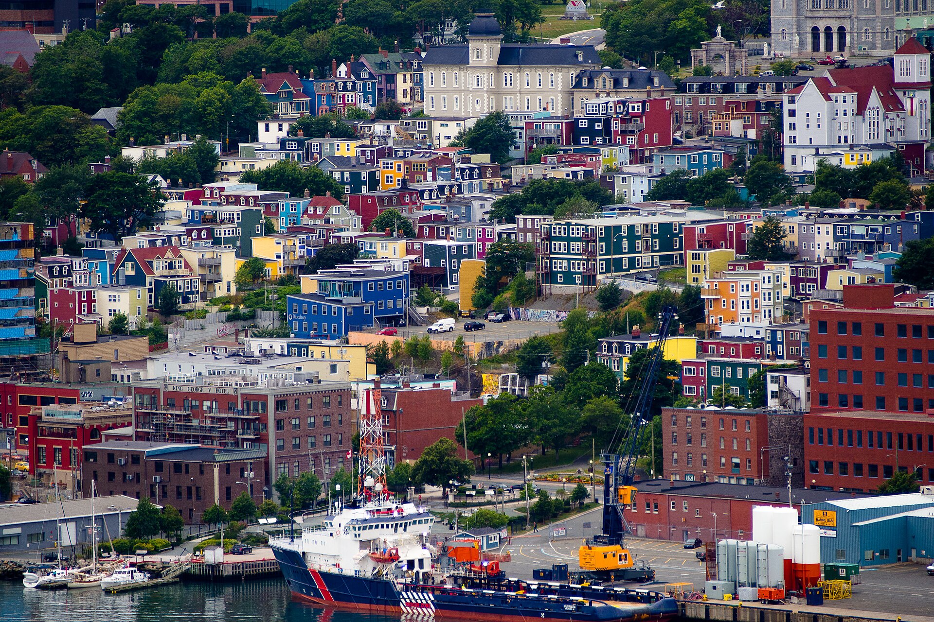 Colourful row houses in downtown St. John's, Newfoundland